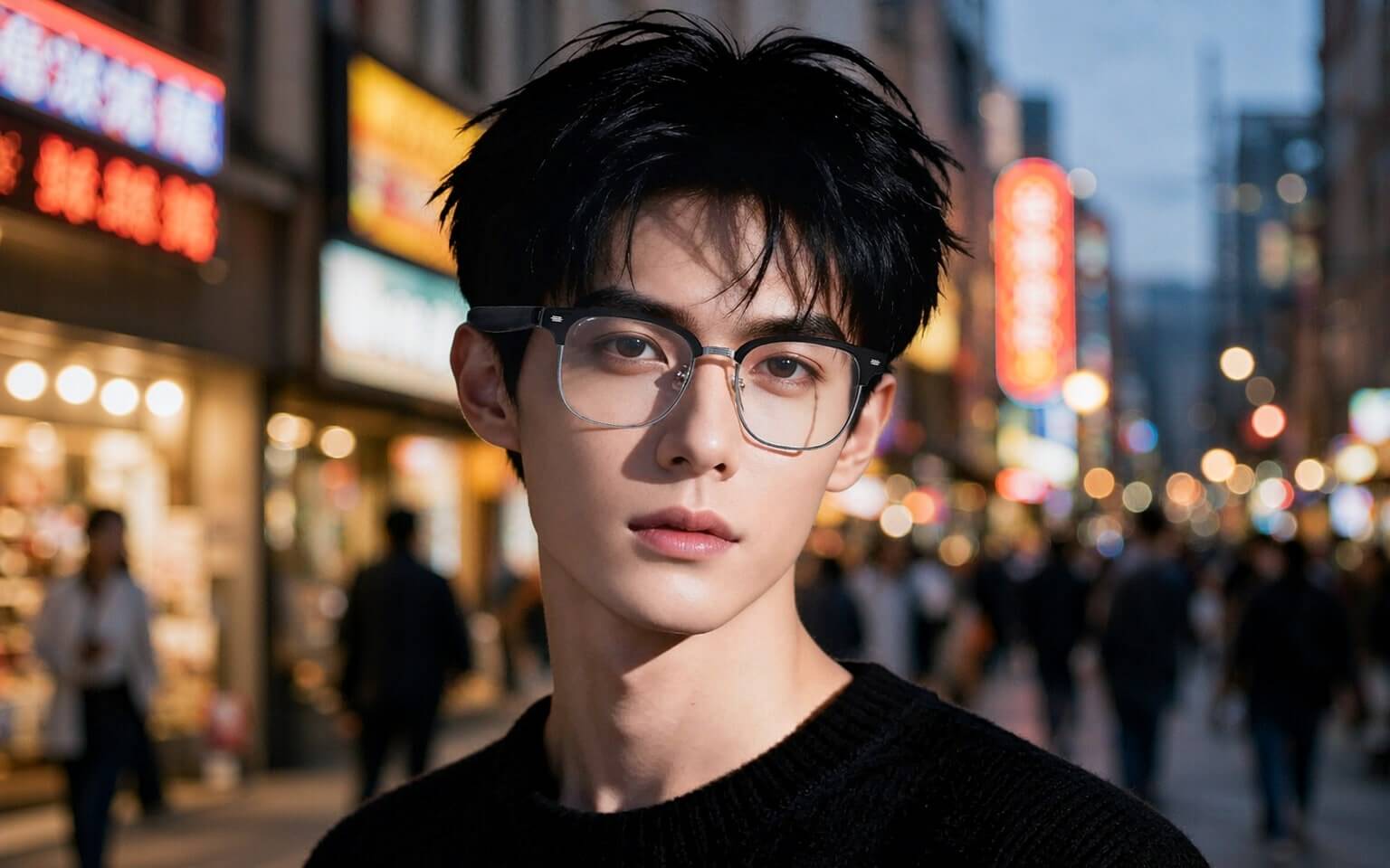 Wearing NOLO AI Audio Glasses while walking down a city street